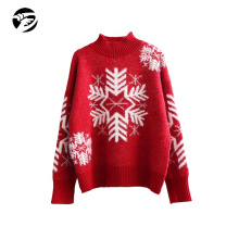 2019 Winter Autumn Women Pullover Fuzzy Sweater Long Sleeves Turtleneck Ugly Christmas Sweater
